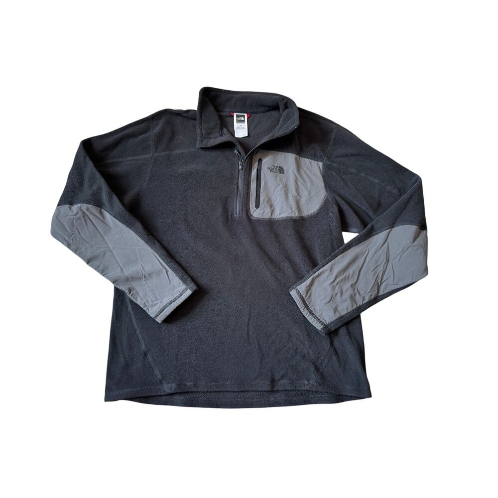 The North Face Men's 1/4 Zip Fleece Pullover Jacket Charcoal Grey Size M